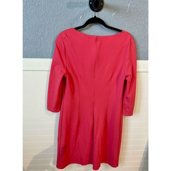 Eliza J Women’s Round Neck Long Sleeve Mini Sheath Dress Pink - Picture 5 of 7